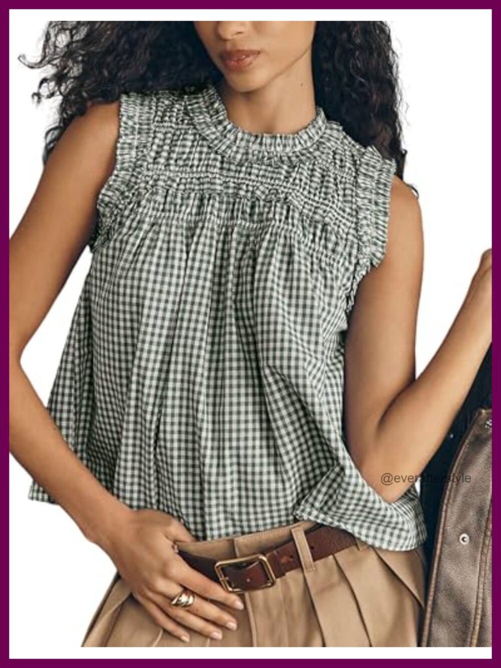 Women's Casual Plaid Babydoll Peplum Sleeveless T Shirt